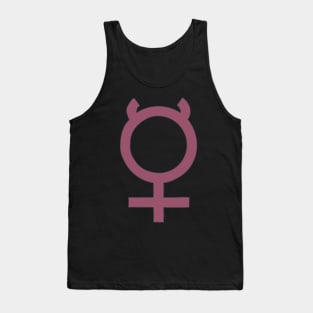 Planet Mercury - Planetary Symbol - Winged Helmet Tank Top